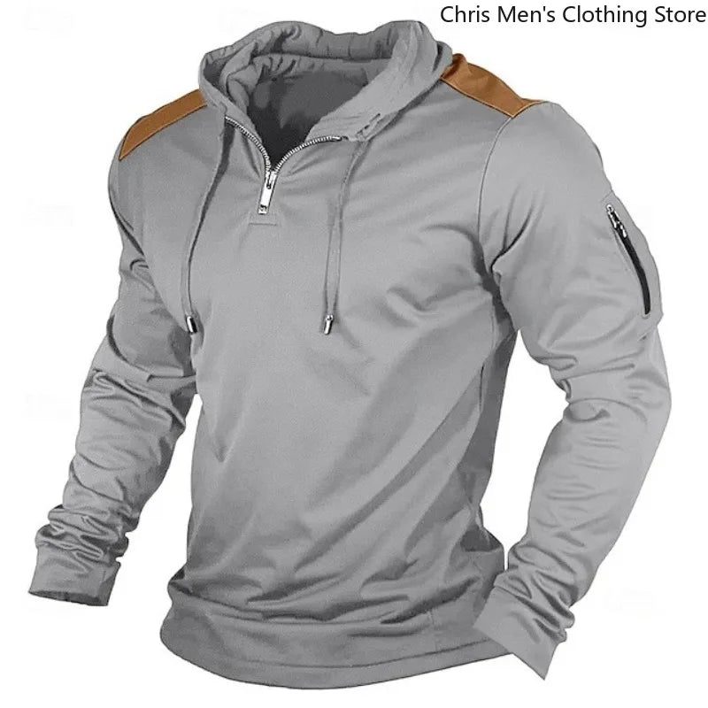 Carter - Sudadera con cierre medio y hombros en contraste