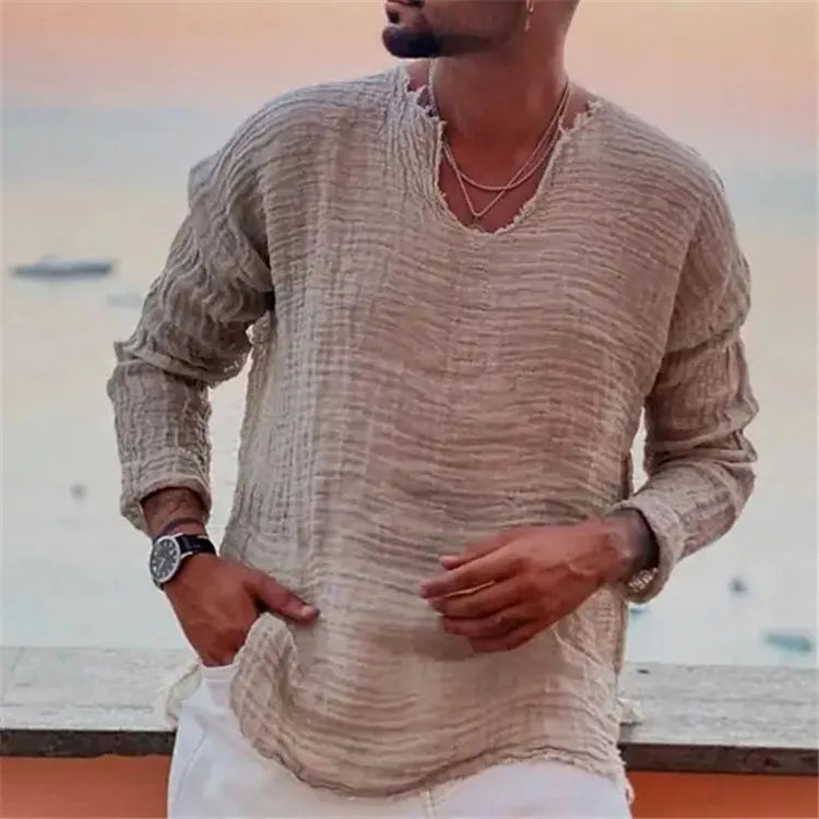Kairus - Playera henley con cordones