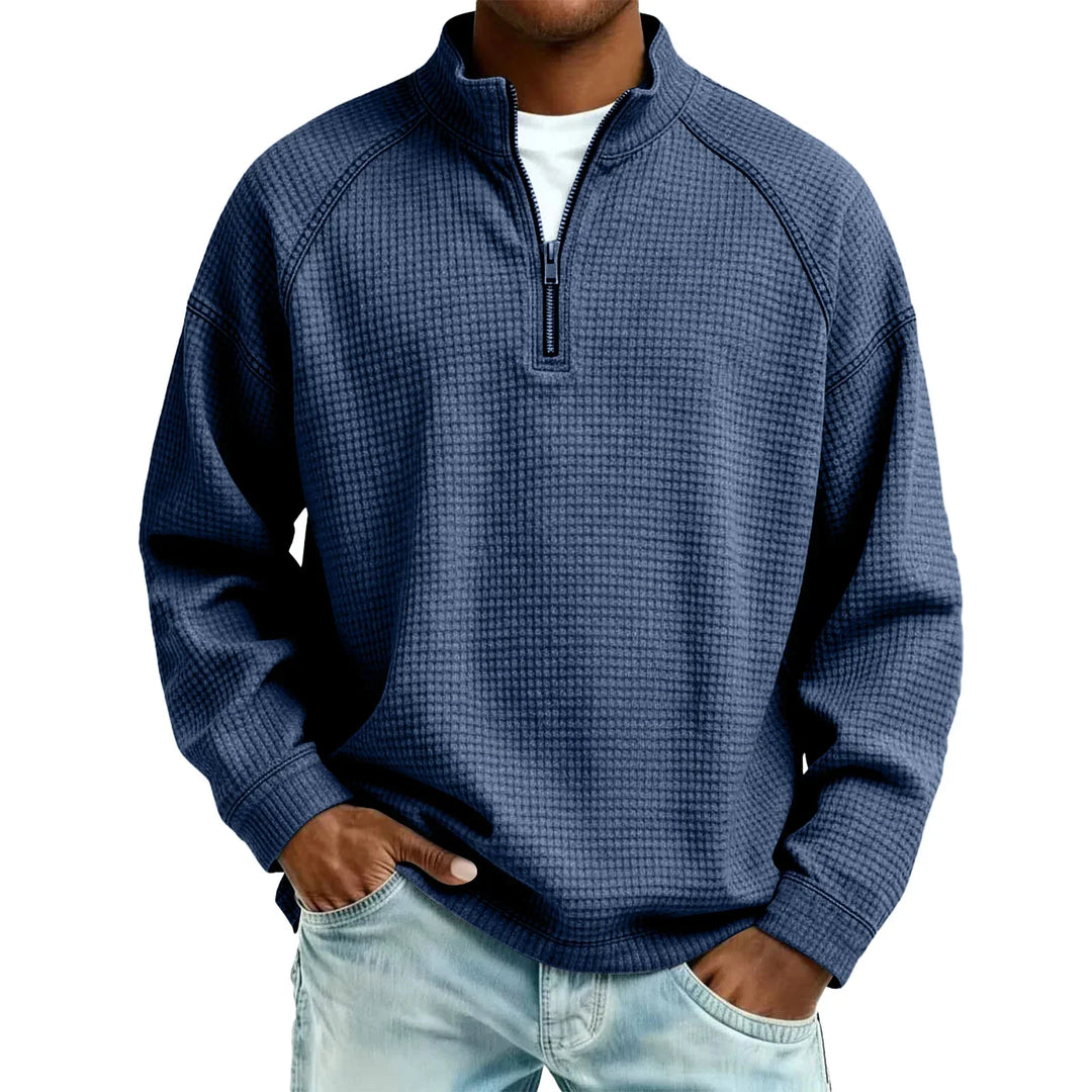 Jude - Sudadera de tejido tipo waffle texturizada