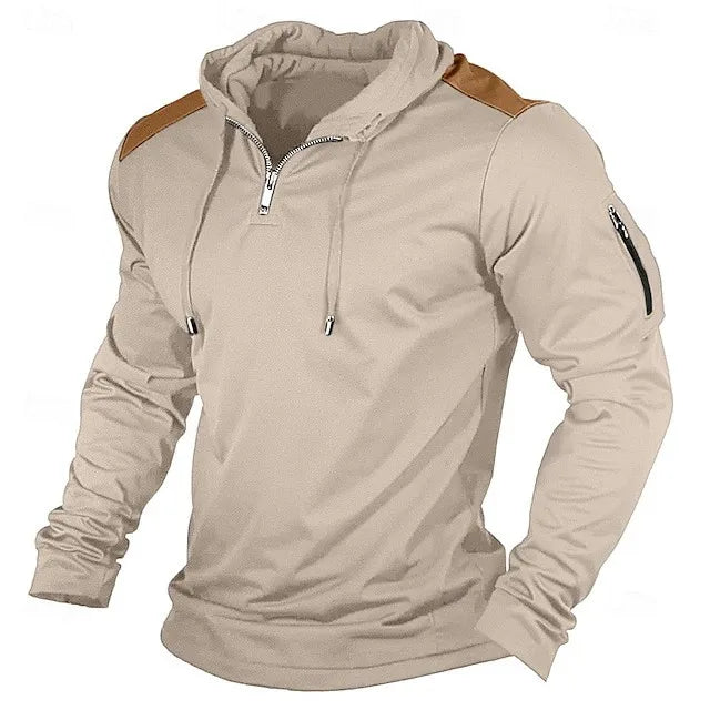 Carter - Sudadera con cierre medio y hombros en contraste