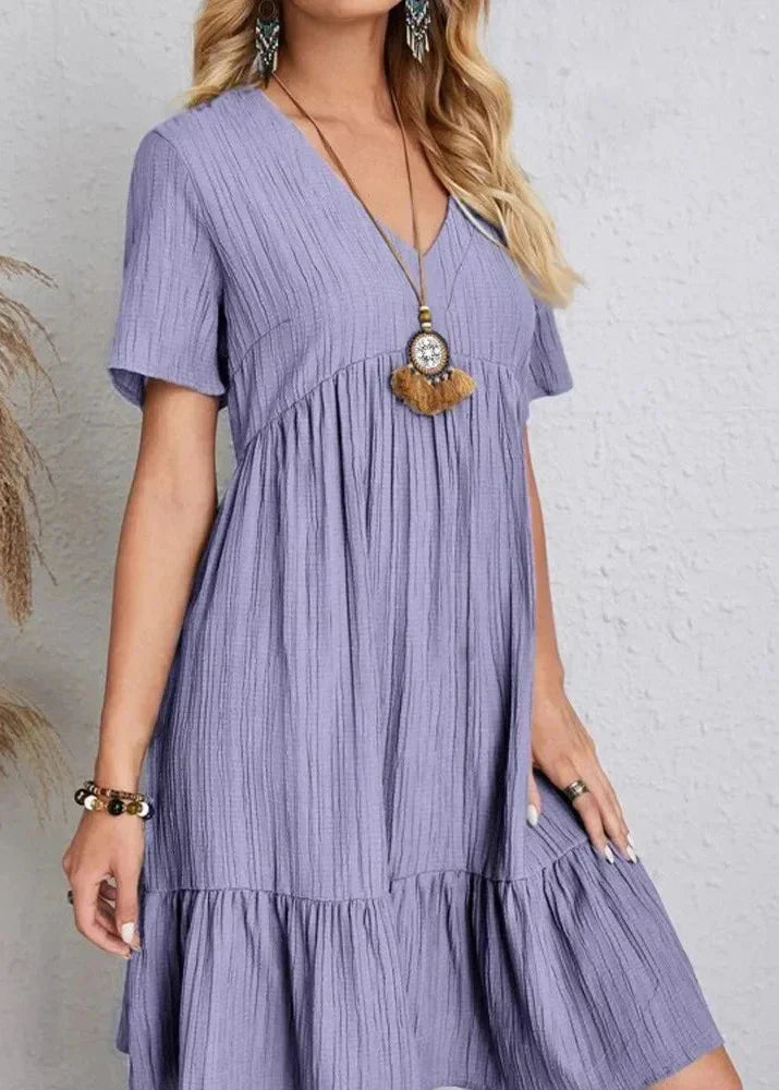 Flavia - Vestido con capa fluida