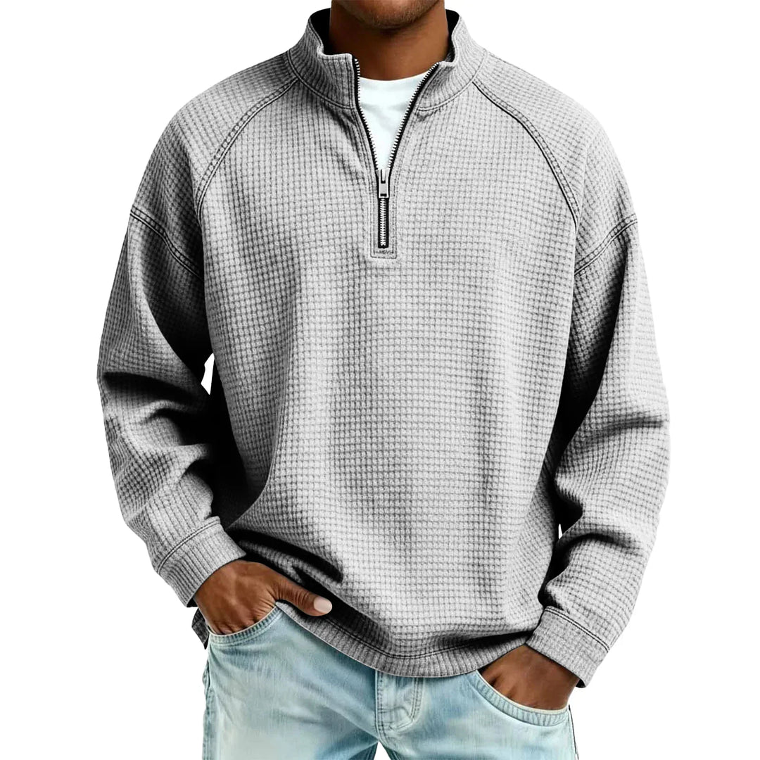 Jude - Sudadera de tejido tipo waffle texturizada