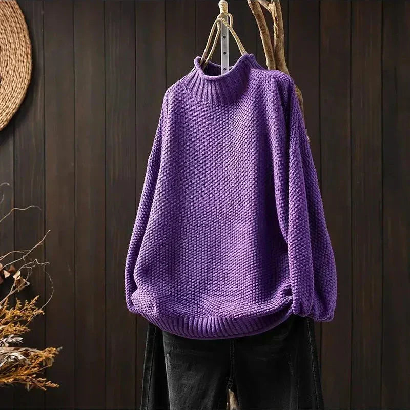 Oriane - Suéter texturizado de cuello semi alto