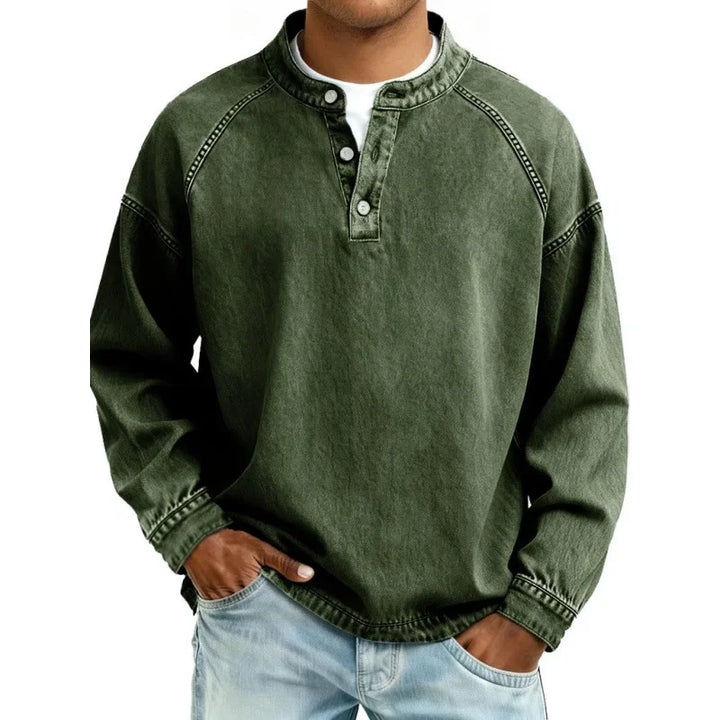 Laren - Camisa de botones estilo vintage de tacto suave