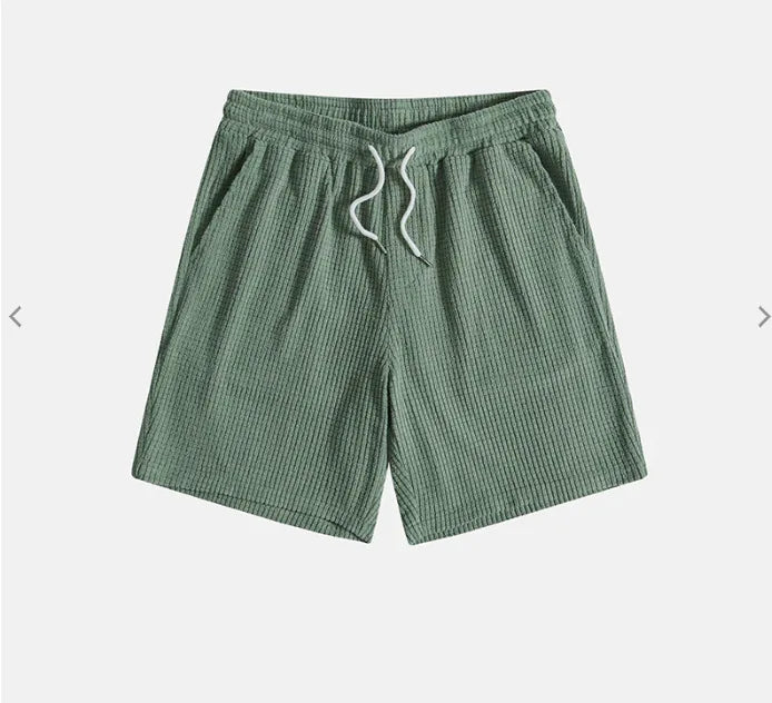 Jorvian - Conjunto de camisa y shorts texturizados de verano