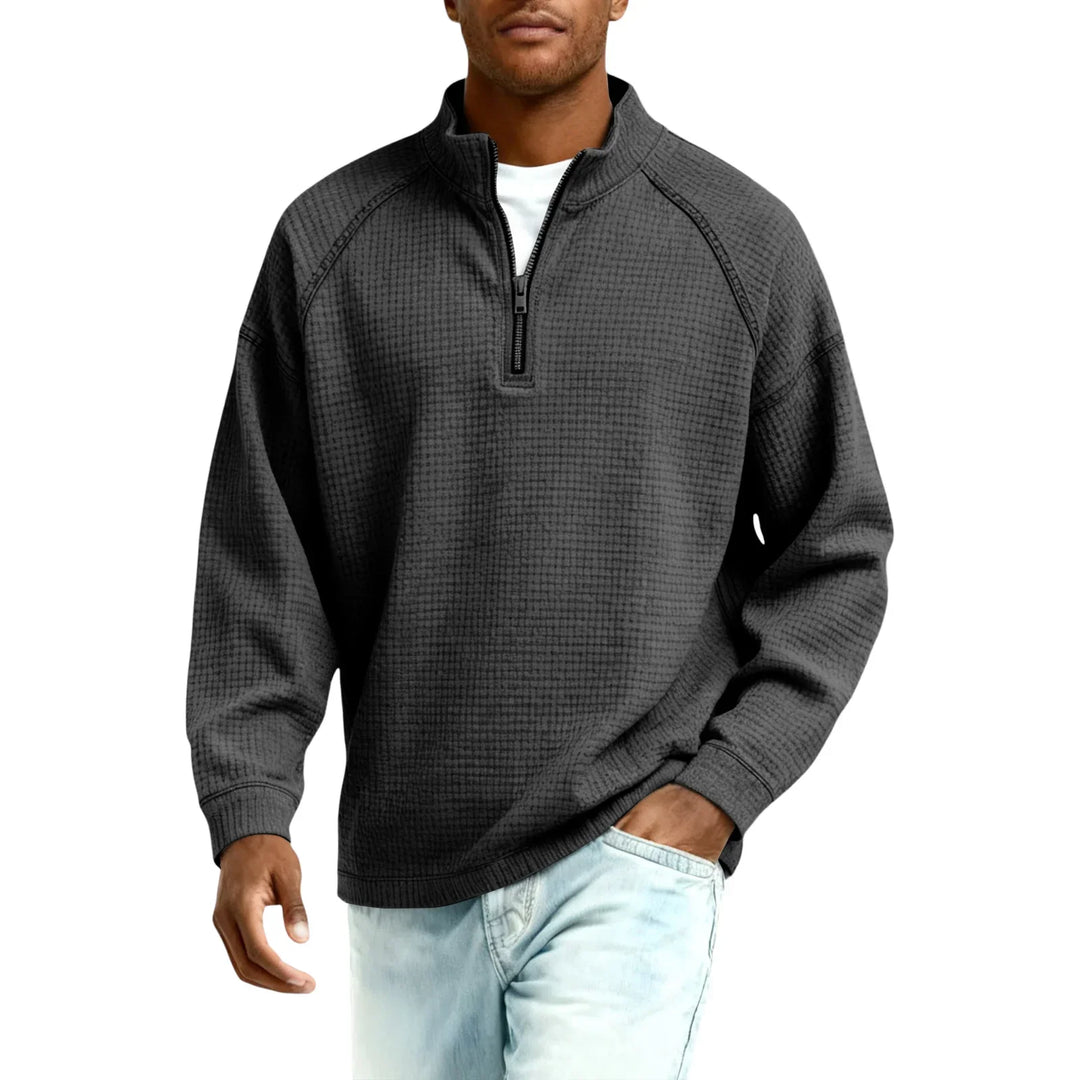 Jude - Sudadera de tejido tipo waffle texturizada