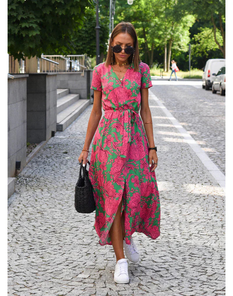Zayvia - Vestido entallado con escote en V y tacto suave