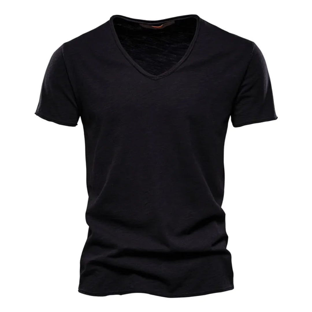 Jackson - Playera de cuello en V profundo, suave al tacto