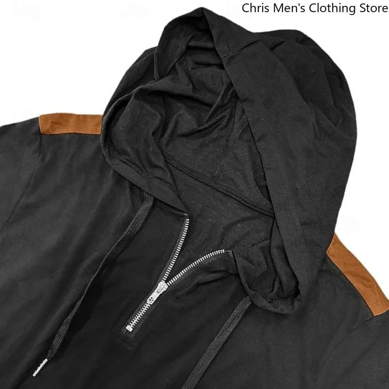 Carter - Sudadera con cierre medio y hombros en contraste