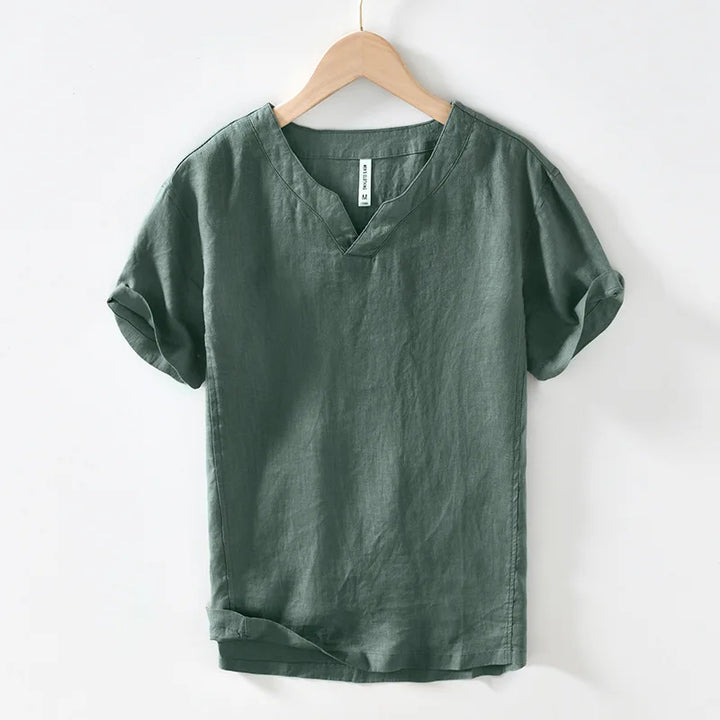 Hynara - Blusa de lino con escote en V