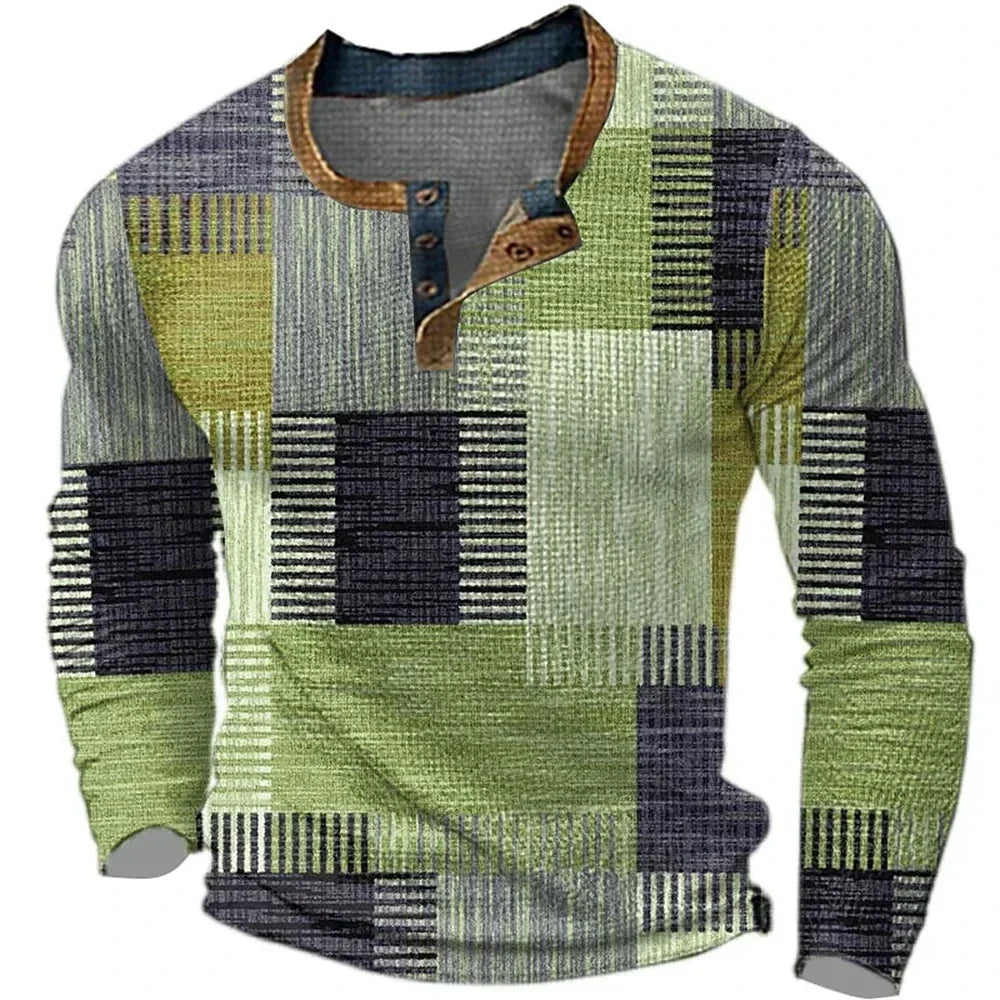 Zayden - Camisa de patchwork suave al tacto