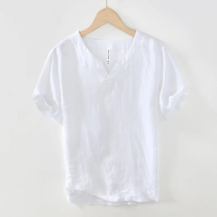 Hynara - Blusa de lino con escote en V