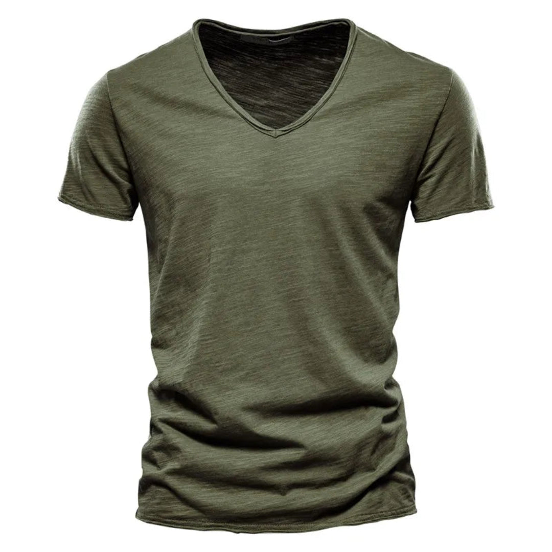 Jackson - Playera de cuello en V profundo, suave al tacto