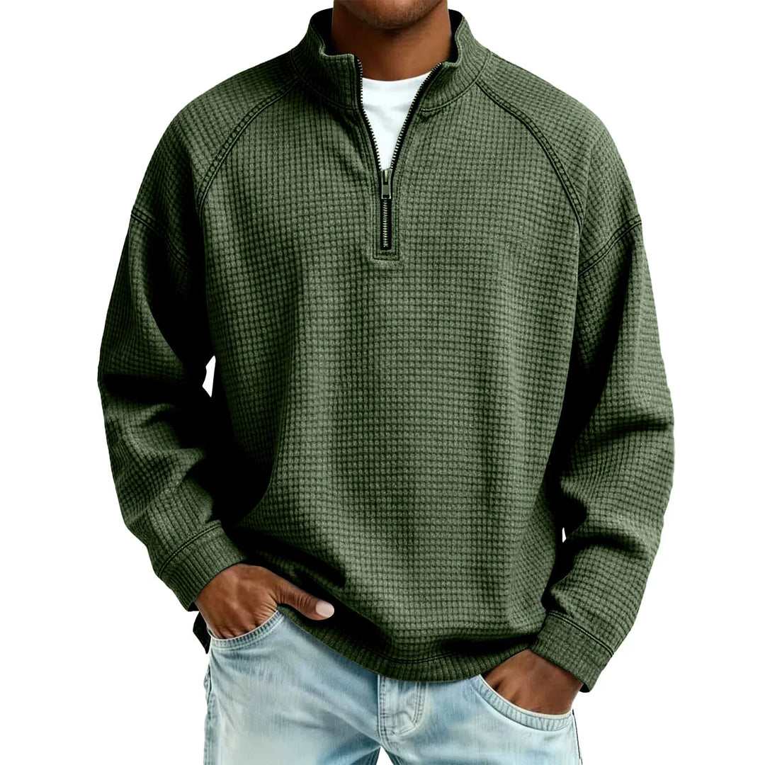 Jude - Sudadera de tejido tipo waffle texturizada