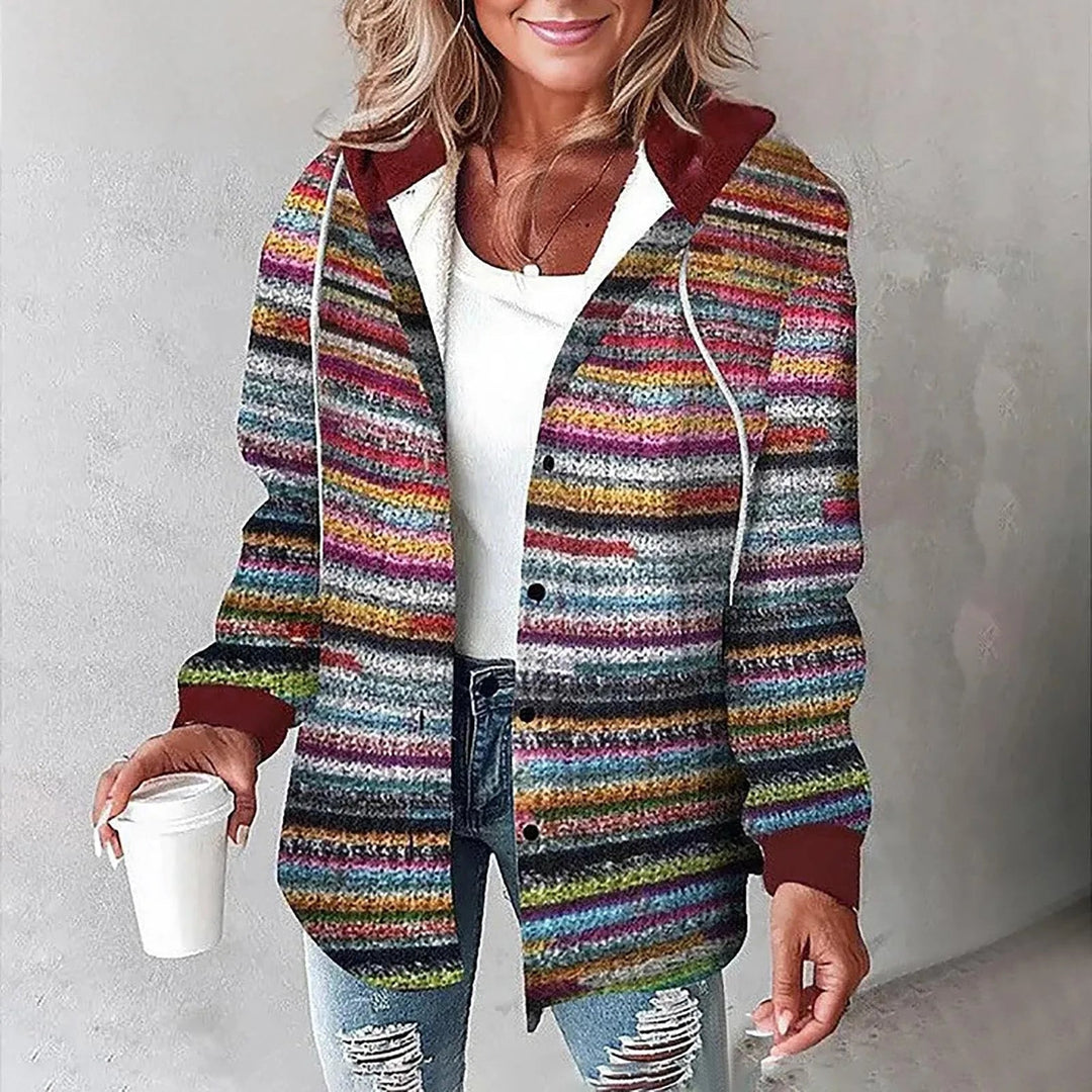 Marla - Sobrecamisa a cuadros con capucha y efecto en capas