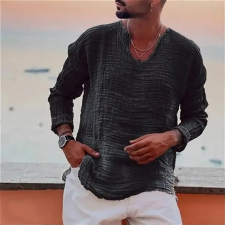 Kairus - Playera henley con cordones