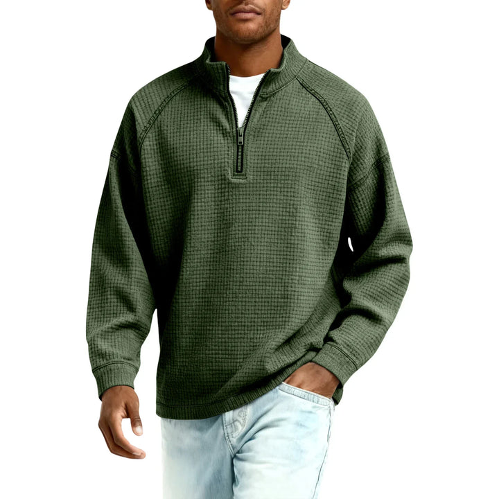 Jude - Sudadera de tejido tipo waffle texturizada