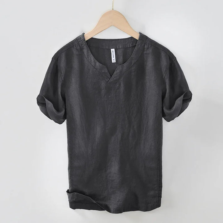 Hynara - Blusa de lino con escote en V