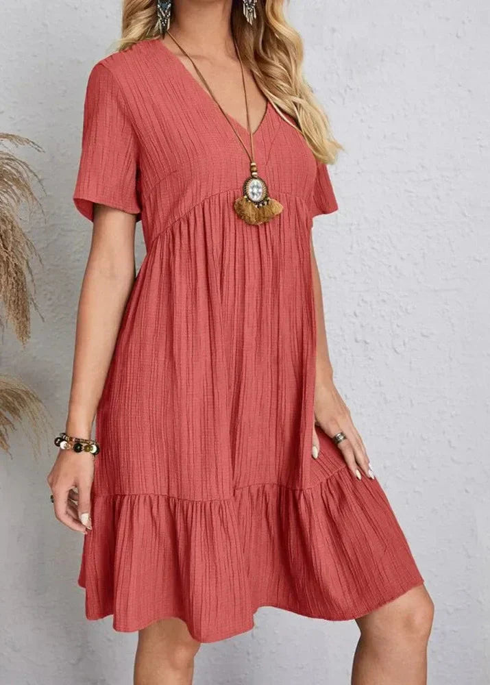 Flavia - Vestido con capa fluida