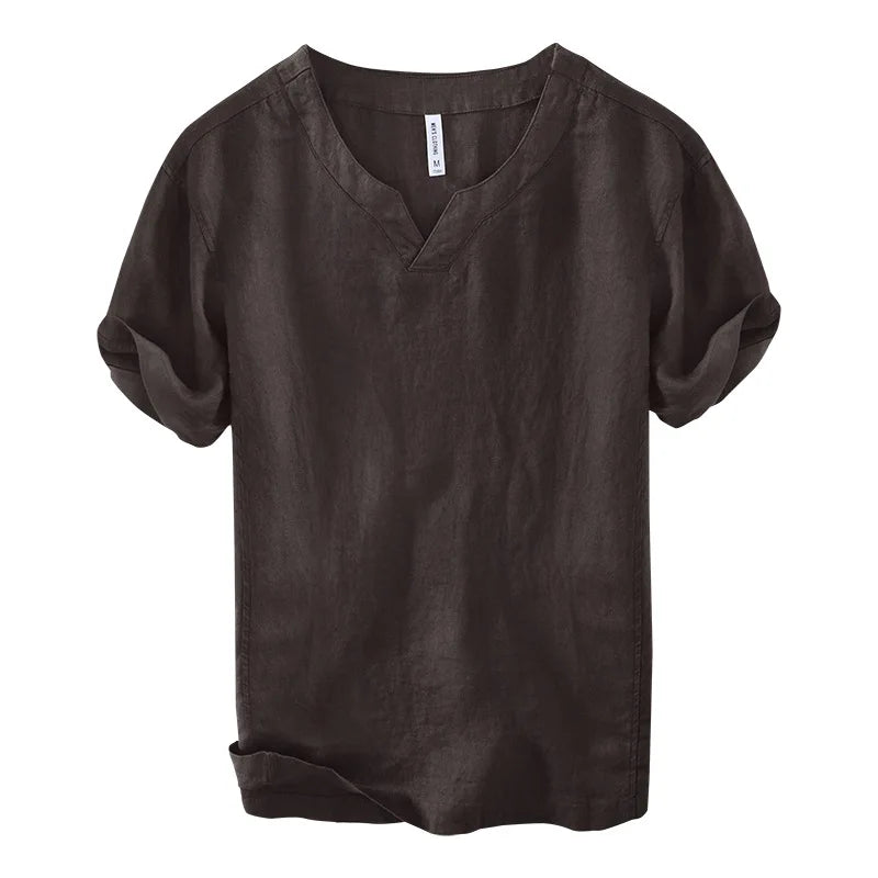 Hynara - Blusa de lino con escote en V