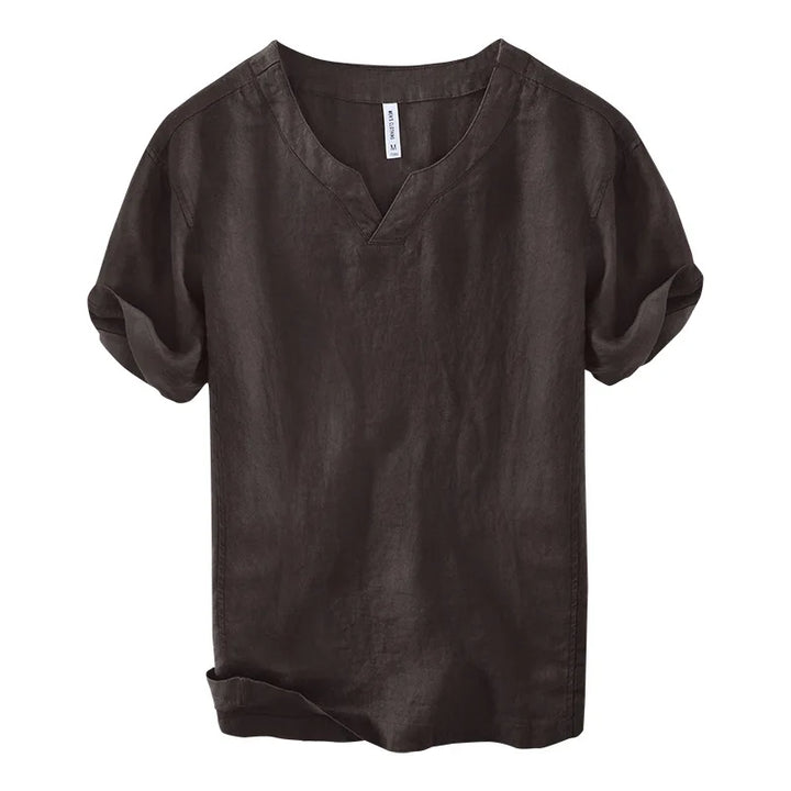 Hynara - Blusa de lino con escote en V