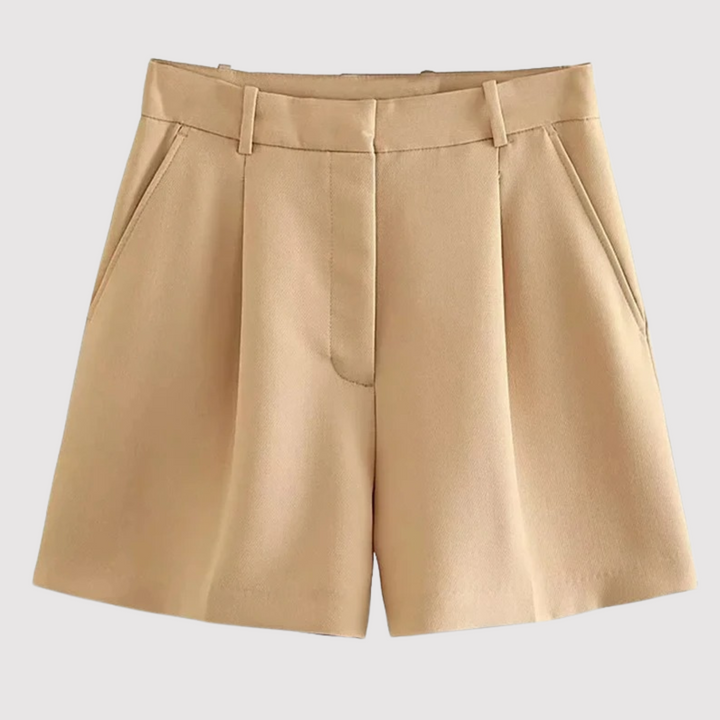 Mirelle - Shorts de sastrería de tiro alto con pinzas