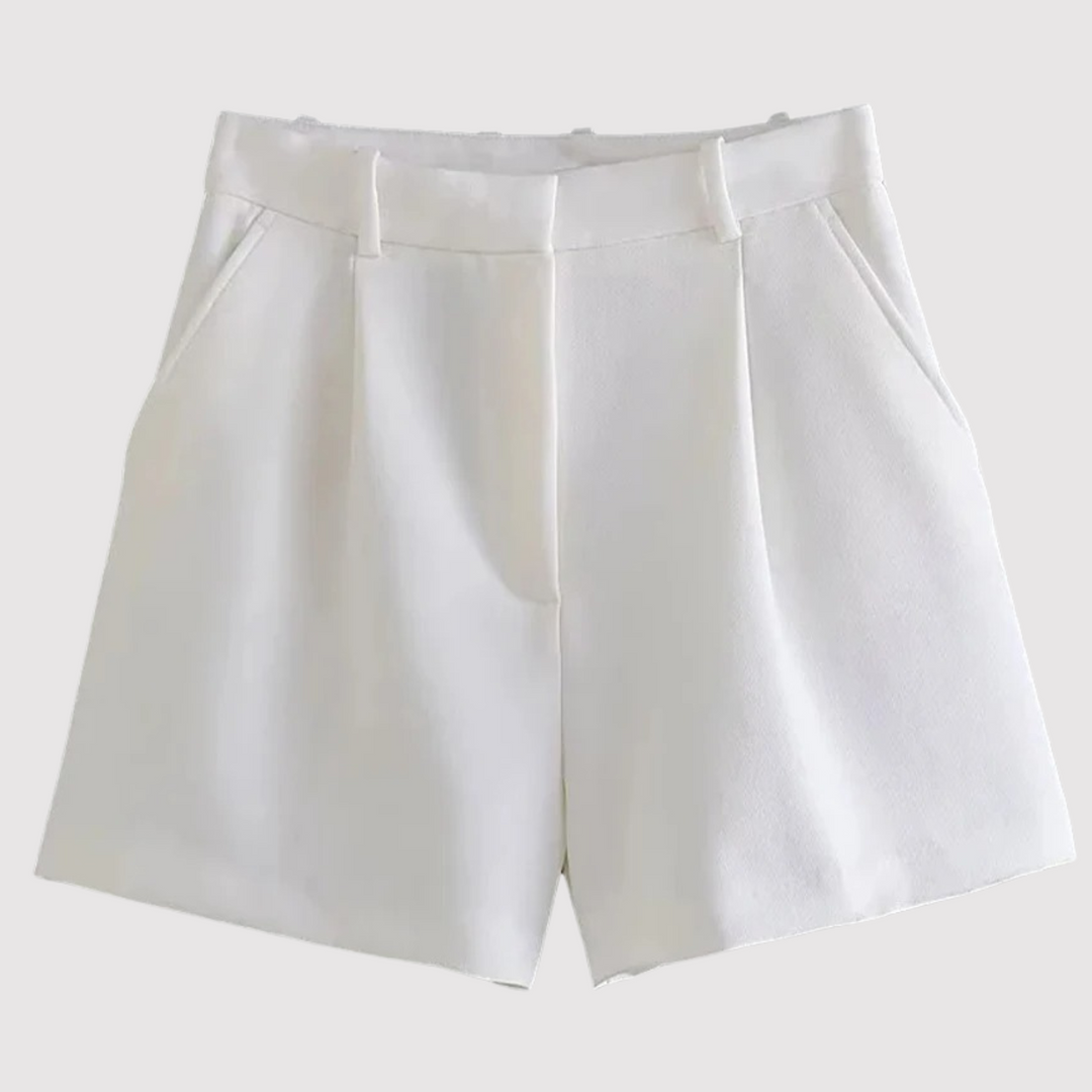 Mirelle - Shorts de sastrería de tiro alto con pinzas