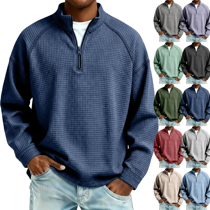 Jude - Sudadera de tejido tipo waffle texturizada