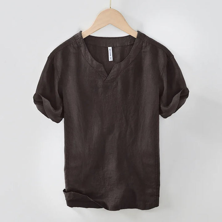 Hynara - Blusa de lino con escote en V