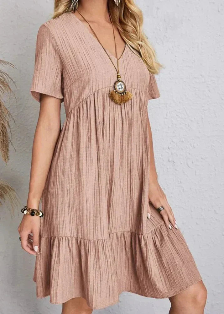 Flavia - Vestido con capa fluida
