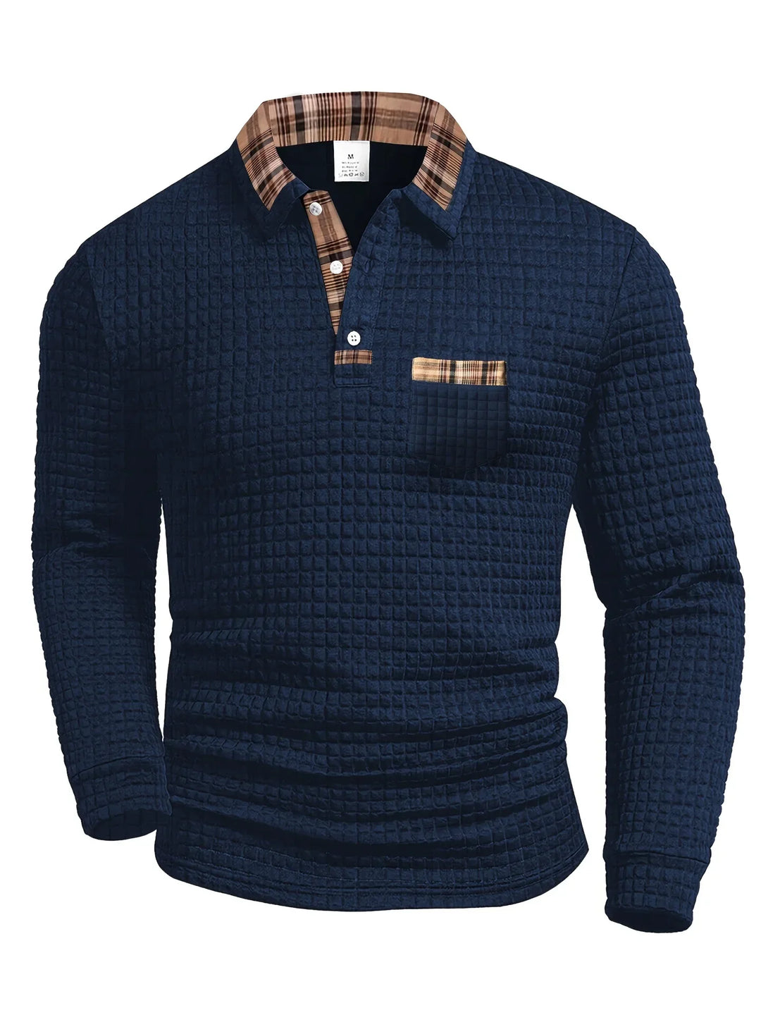 Arlen - Polo de manga larga a cuadros y suave al tacto