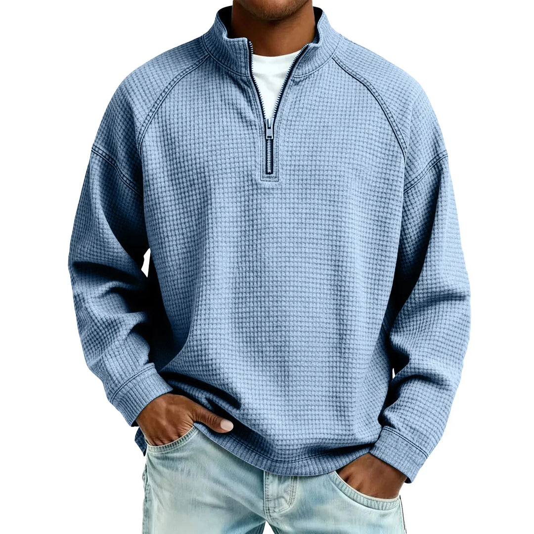 Jude - Sudadera de tejido tipo waffle texturizada