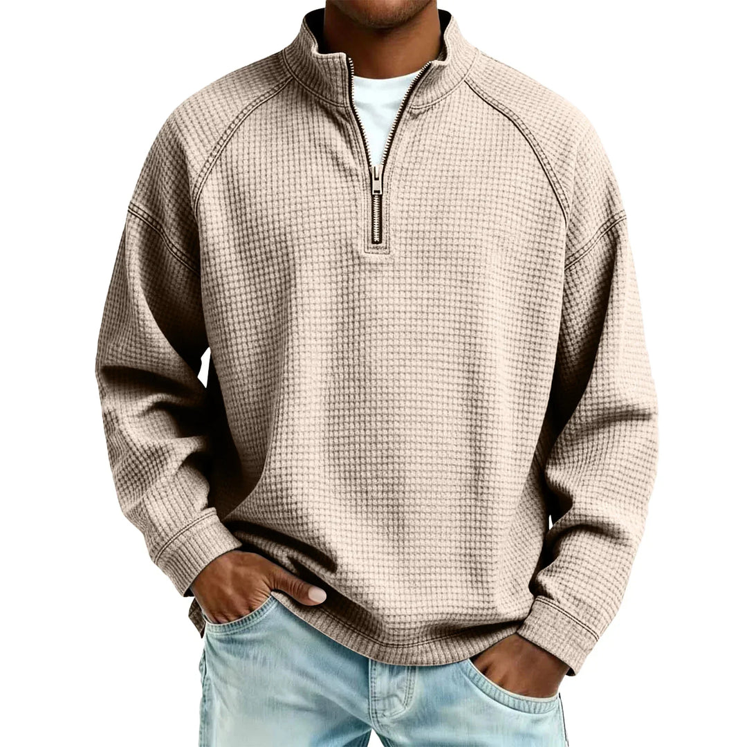 Jude - Sudadera de tejido tipo waffle texturizada