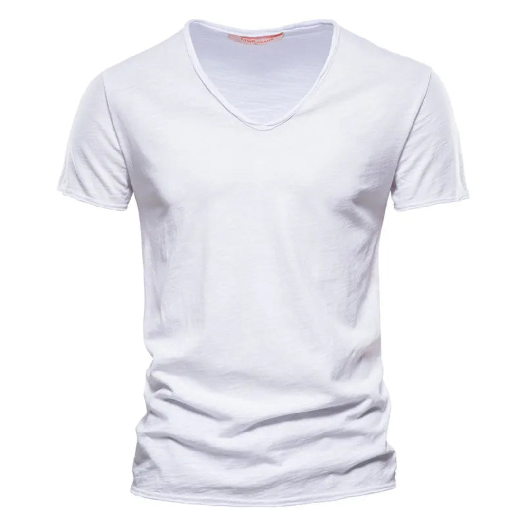 Jackson - Playera de cuello en V profundo, suave al tacto