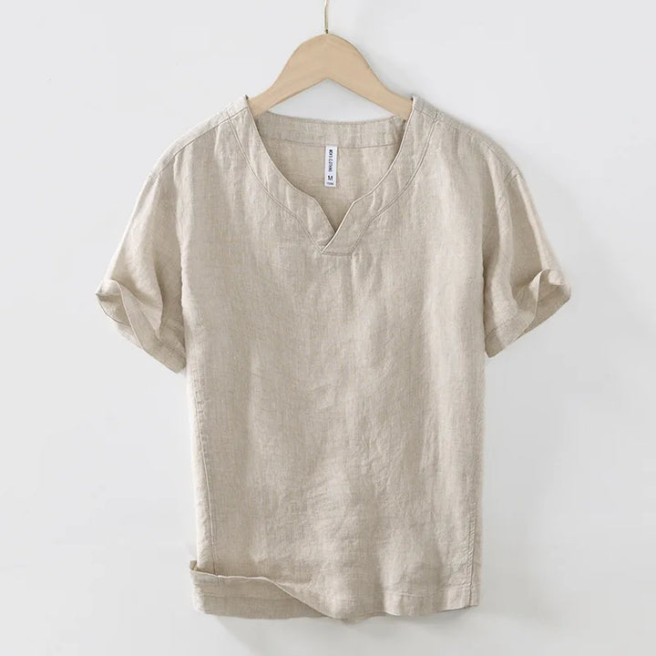Hynara - Blusa de lino con escote en V