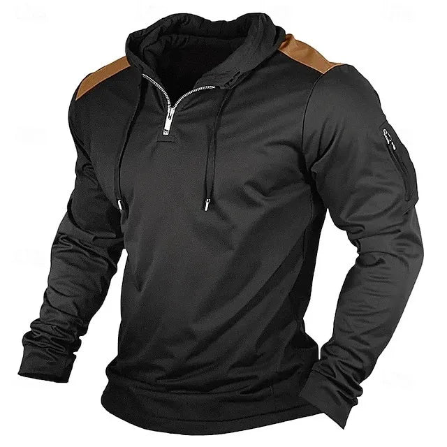 Carter - Sudadera con cierre medio y hombros en contraste