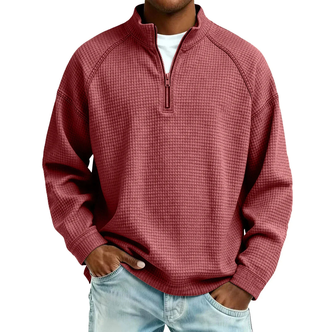 Jude - Sudadera de tejido tipo waffle texturizada