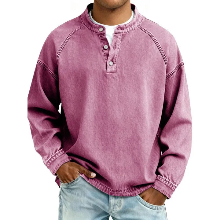 Laren - Camisa de botones estilo vintage de tacto suave