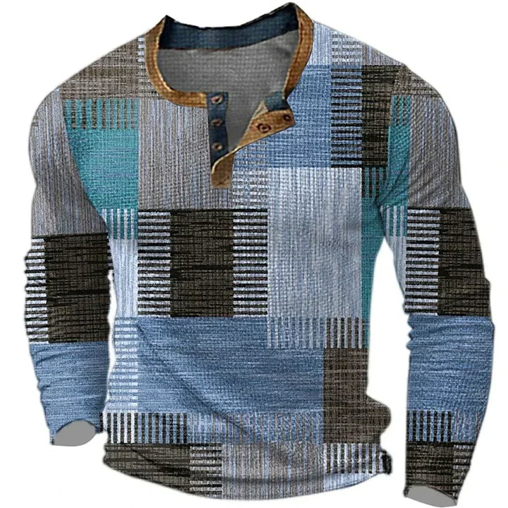 Zayden - Camisa de patchwork suave al tacto