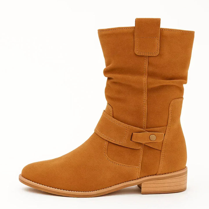 Calluna - Botas a media pierna con tacón ancho y suave al tacto