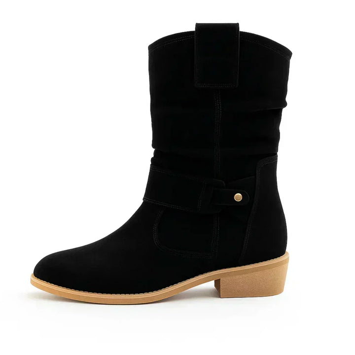 Calluna - Botas a media pierna con tacón ancho y suave al tacto