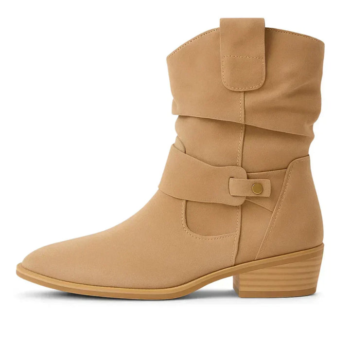 Calluna - Botas a media pierna con tacón ancho y suave al tacto