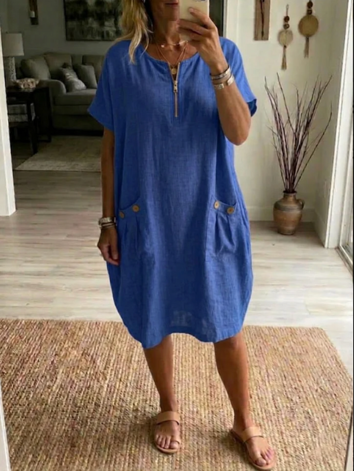 Adelise - Vestido veraniego con escote en V, suave al tacto