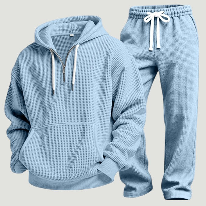 Osric - Conjunto de sudadera en tejido waffle y pantalón jogger