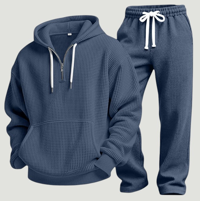 Osric - Conjunto de sudadera en tejido waffle y pantalón jogger