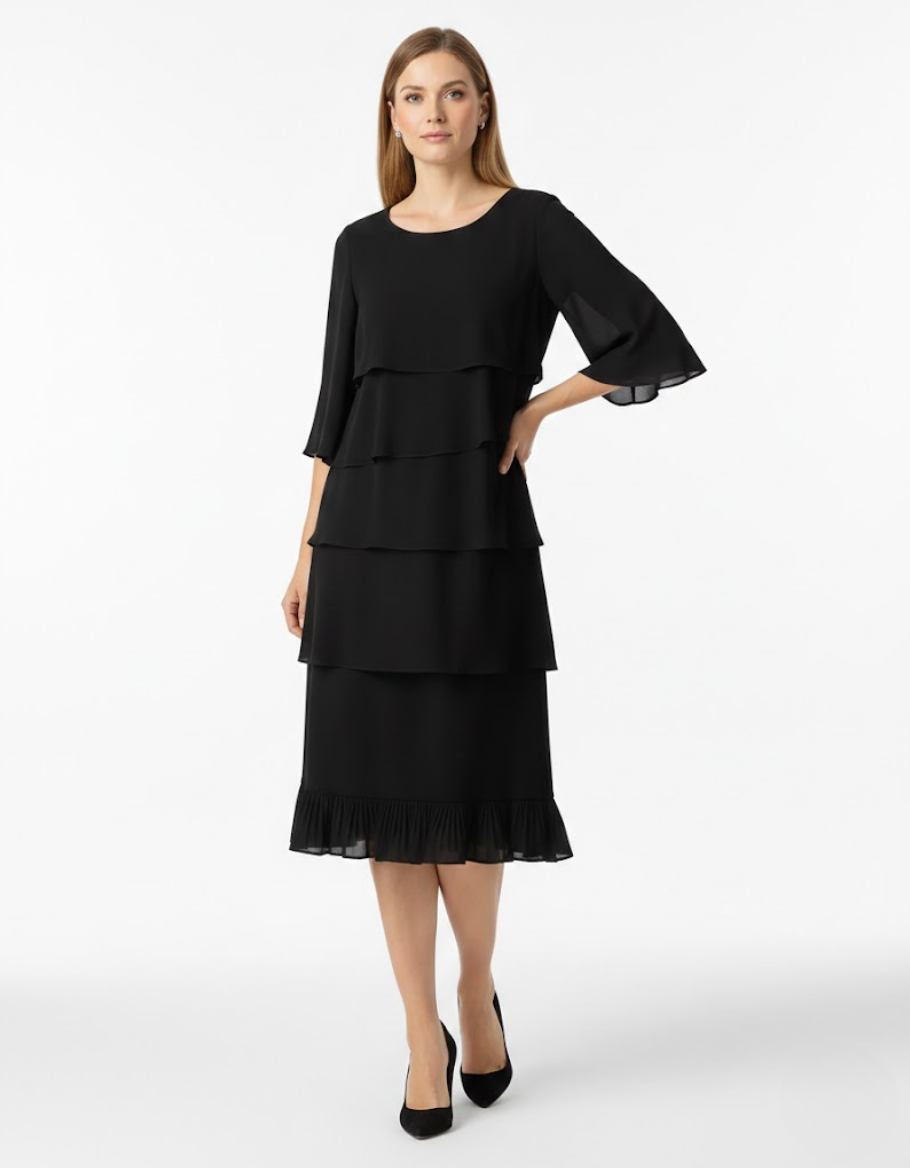 Luraya - Vestido midi corte A de tacto suave