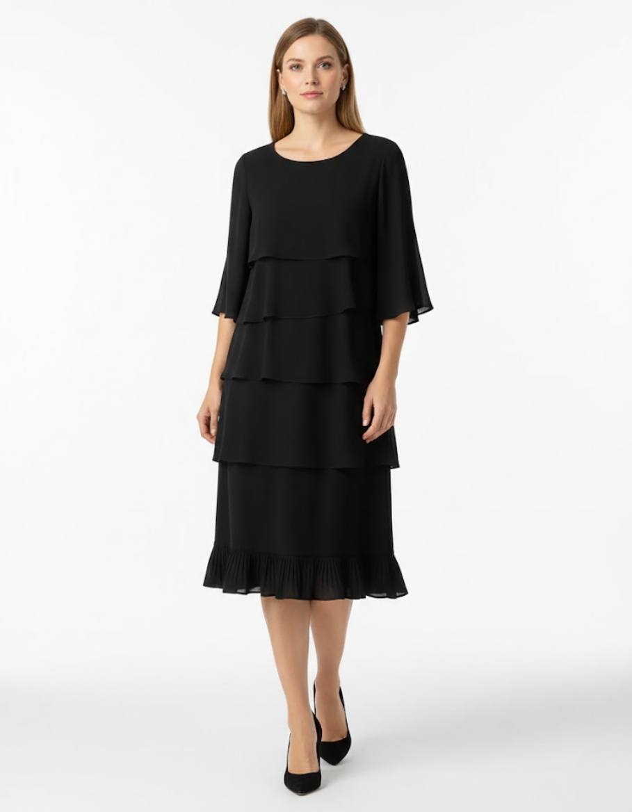Luraya - Vestido midi corte A de tacto suave
