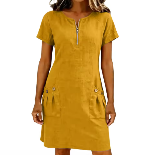 Adelise - Vestido veraniego con escote en V, suave al tacto