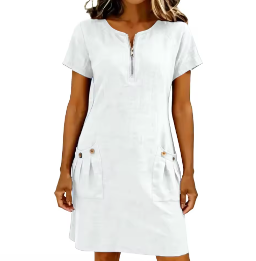 Adelise - Vestido veraniego con escote en V, suave al tacto