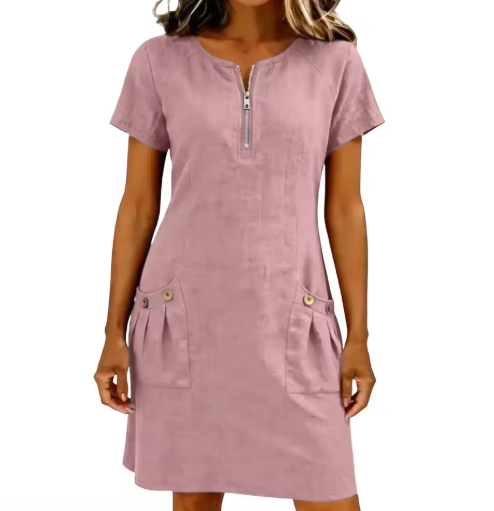 Adelise - Vestido veraniego con escote en V, suave al tacto